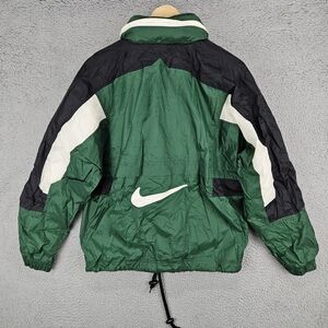 Nike Vintage 90s Green Nylon Full Zip Windbreaker Jacket Size Medium